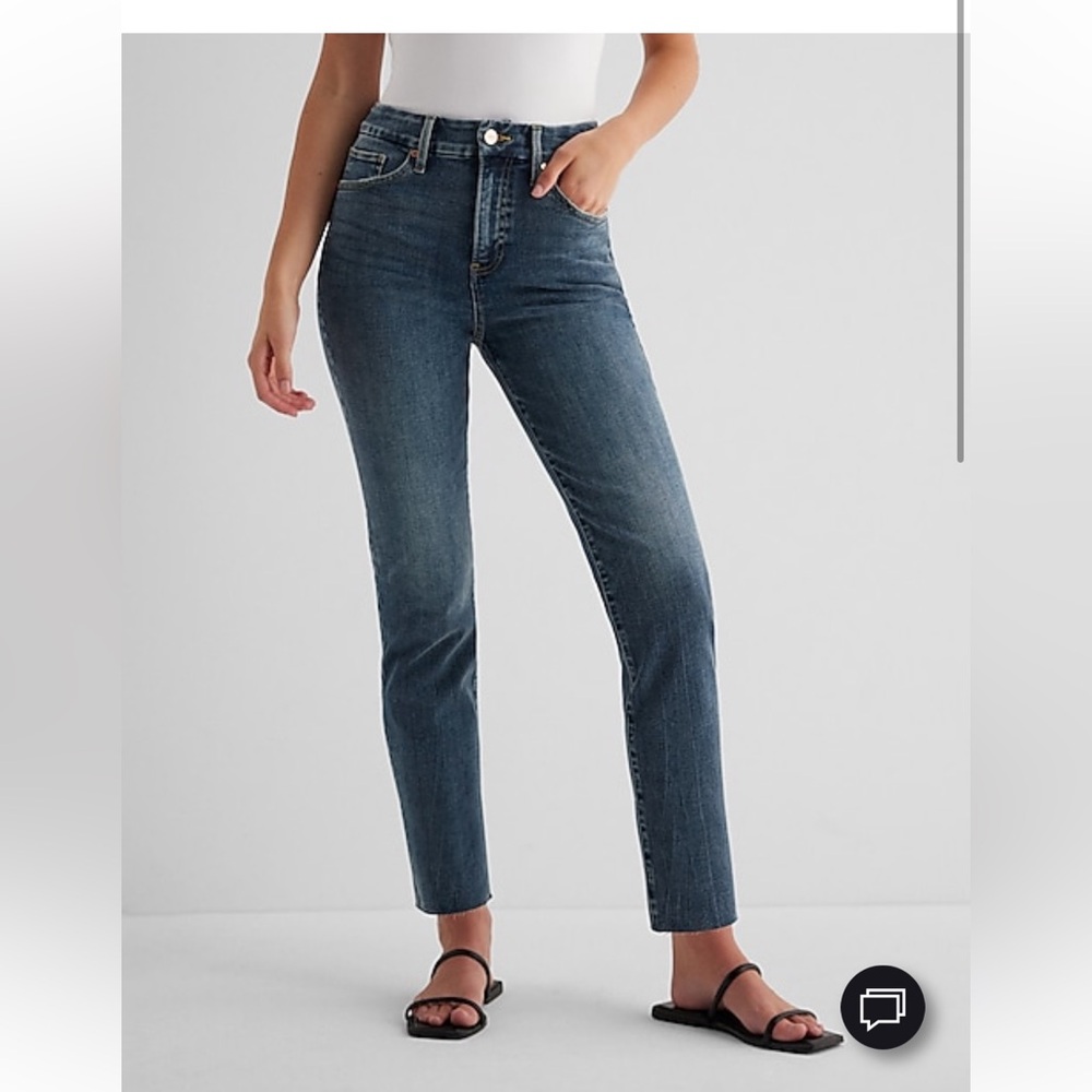 Express Cropped Raw Hem Jeans